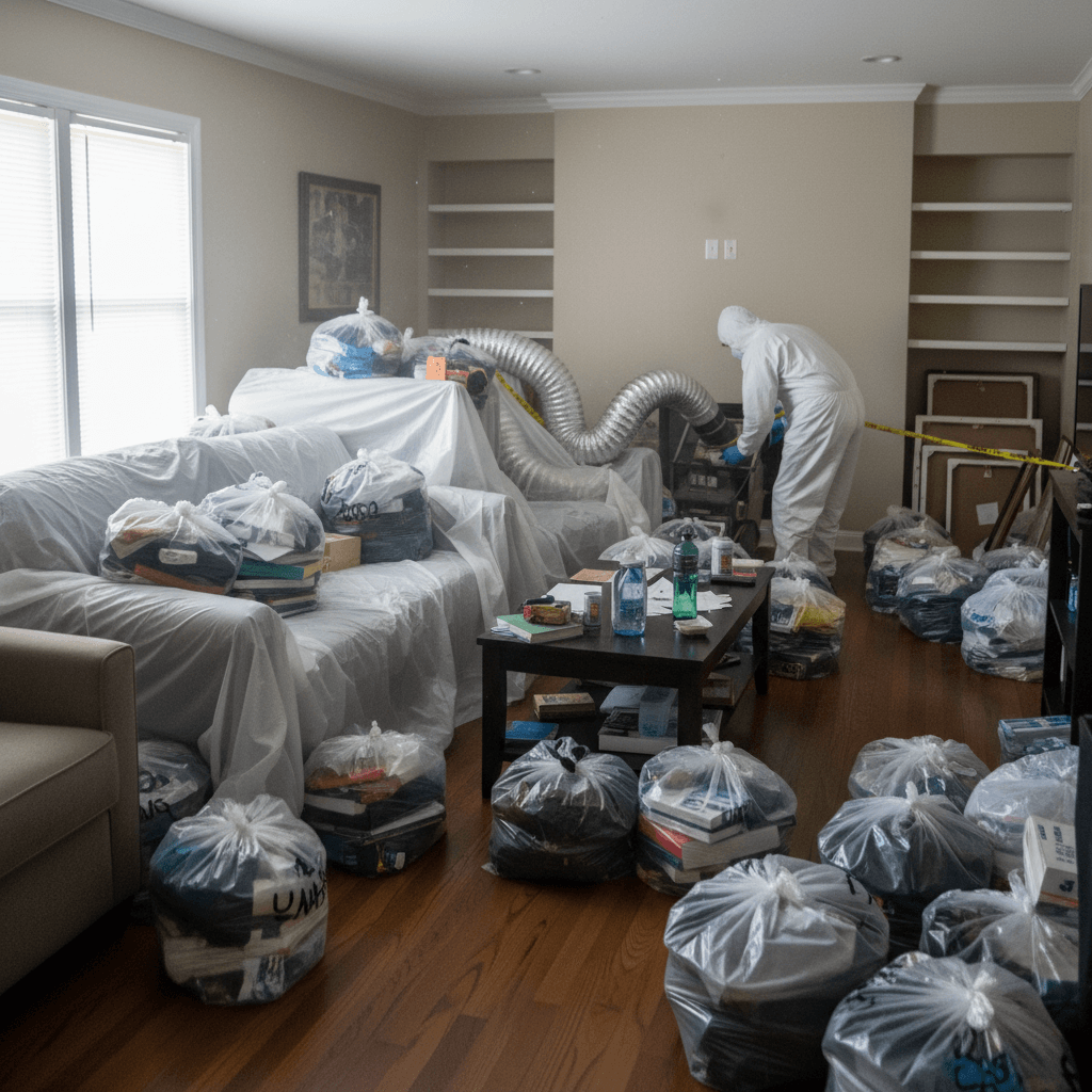 Vorbereitung einer Wärmebehandlung im Wohnzimmer